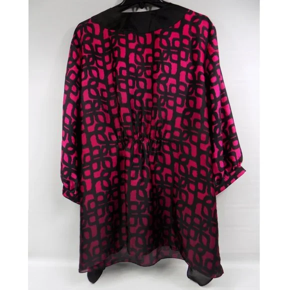 Calvin Klein Satin Feel Tie Back Kimono Style Blouse Size 2X - Picture 5 of 11